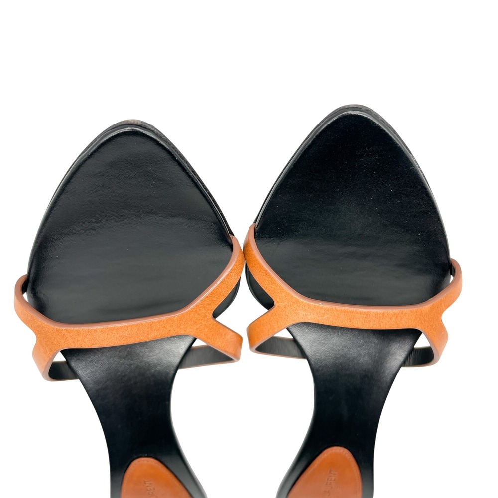 Saint Laurent Womens 39 9 Carla 60 Mules Sandals Brown Leather Pointed Toe Heel - Picture 11 of 15